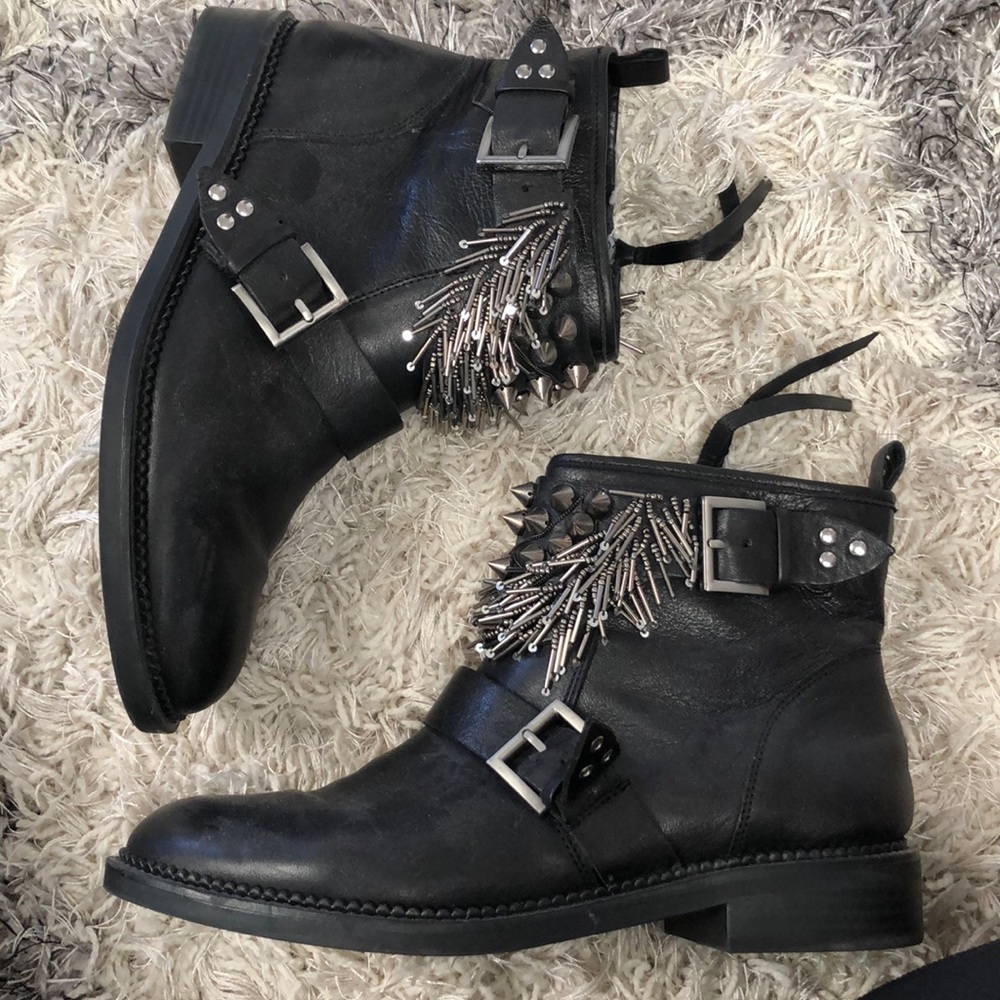 Zara Embellished Ankle Booties - Size 40